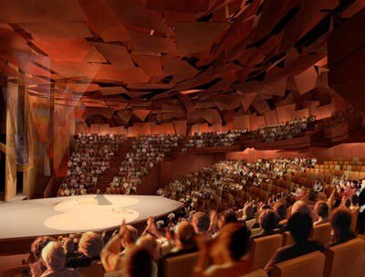 L’interno del nuovo teatro. Foto per gentile concessione del Guthrie Theater










