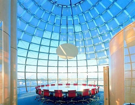 La sala riunioni “bolla” vista dall'interno