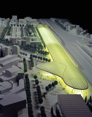 Vista dall'alto del progetto di Calatrava
