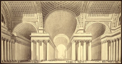 Étienne Louis Boullée (1728-1799), progetto per una cattedrale metropolitana a croce greca con cupola centrale, 1782. RIBA Library Drawings Collection