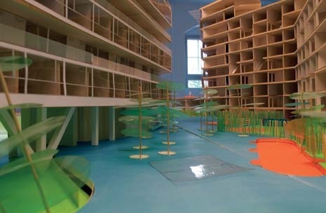 Un altro dettaglio del modello del complesso residenziale di Ørestad