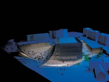 Il modello della Sala concerti di Stavanger (Norvegia), progetto premiato alla 9° Biennale 