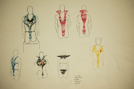 Disegni di studio per capi di abbigliamento, 1970 circa
