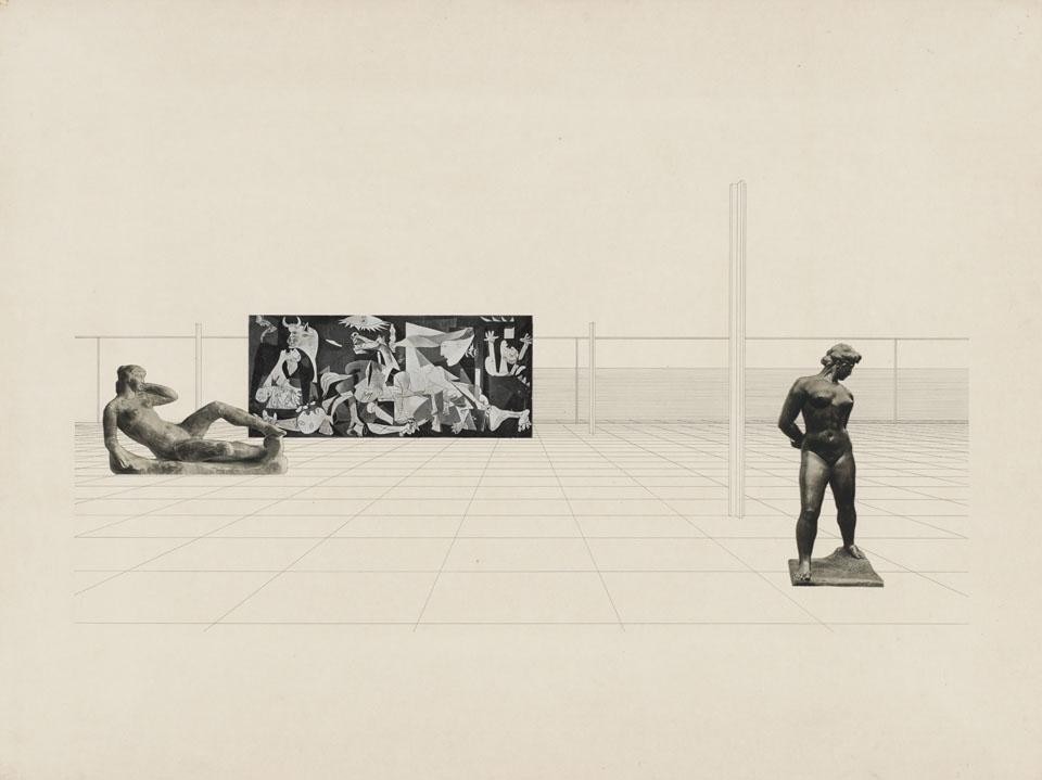 Ludwig Mies van der Rohe, American and George Danforth. <i>Museum for a Small City</i>: prospettiva interna. 1941-43. Mies van der Rohe Archive. Immagine per gentile concessione del Museum of Modern Art