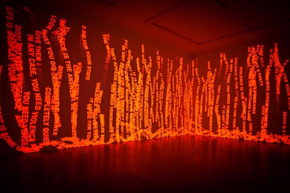 Kin-Wah Tsang, <i>The Second Seal – Every Being That Opposes Progress Should Be Food For You</i>, 2009. PhotoKristof Vrancken / Z33