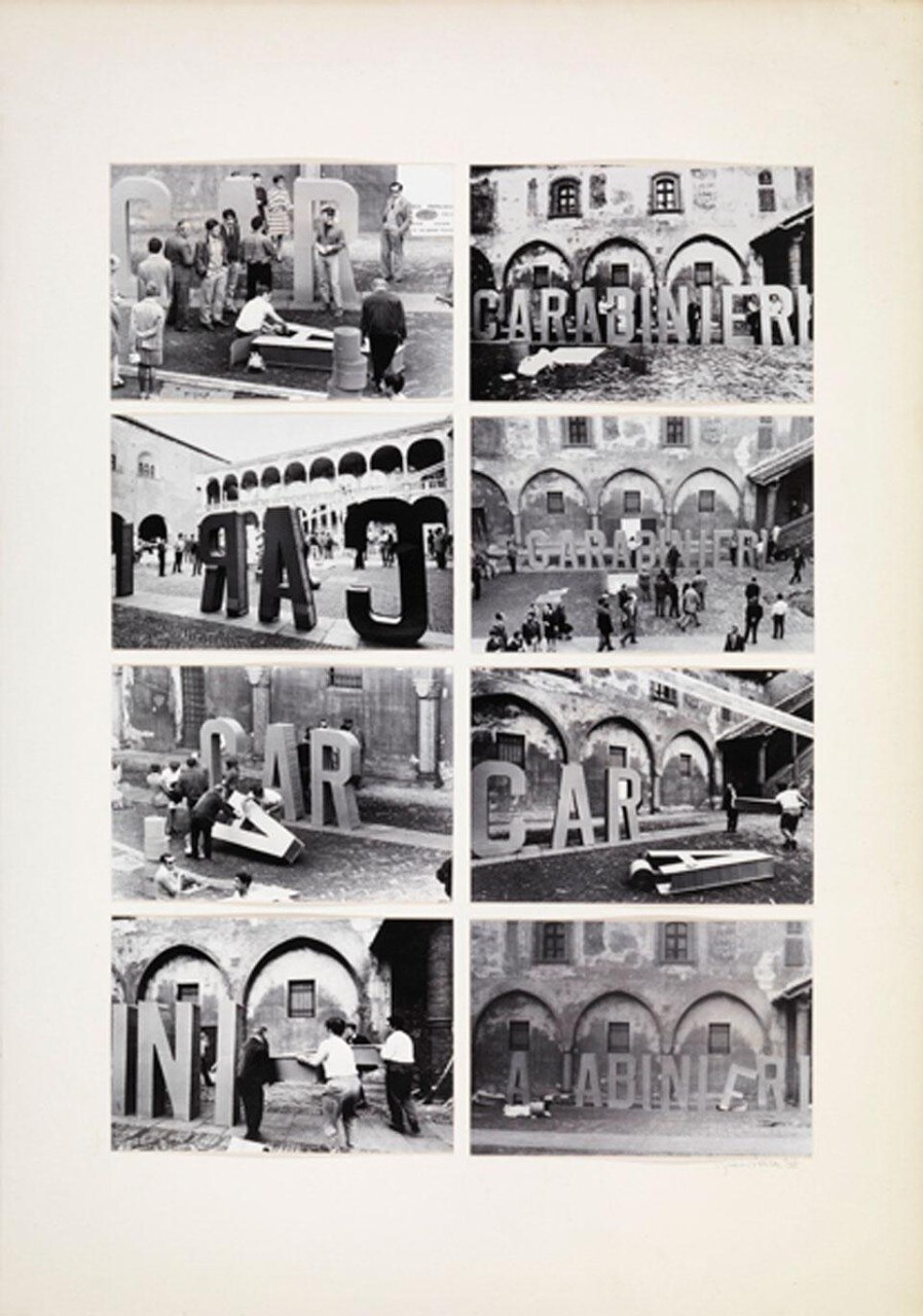 Carabinieri, 1968. Fotografia in bianco e nero su carta, 50x35 cm, Edizione 3. Courtesy Galleria Federico Luger