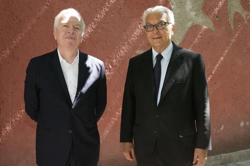 David Chipperfield, Direttore della 13. Mostra Internazionale di Architettura, e Paolo Baratta, Presidente della Biennale di Venezia (foto di Francesco Galli; per gentile concessione: la Biennale di Venezia)