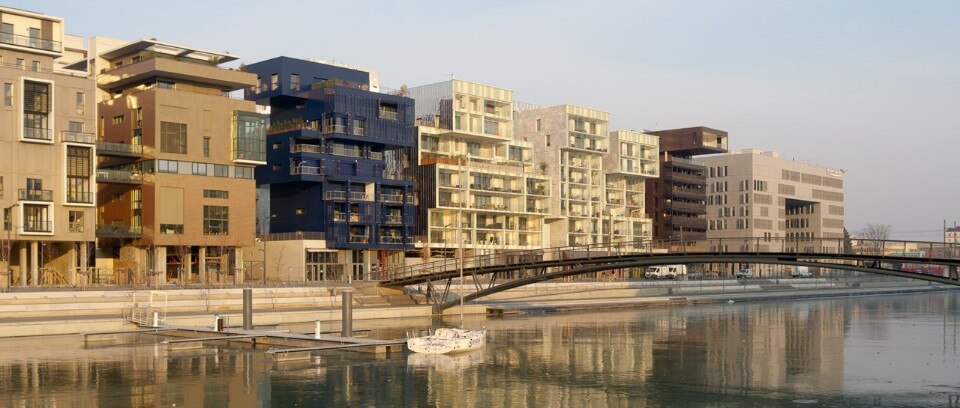 Massimiliano Fuksas, Vincenzo Amantea, Clément Vergély e H.T.V.S Architecture, Edifici su Place Nautique. Photo Jean Miaille