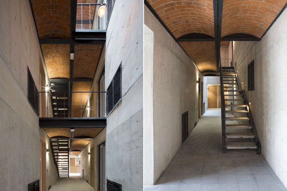 Dellekamp Arquitectos, Bulgaria 533, nucleo distributivo centrale a doppia altezza, Città del Messico, 2017