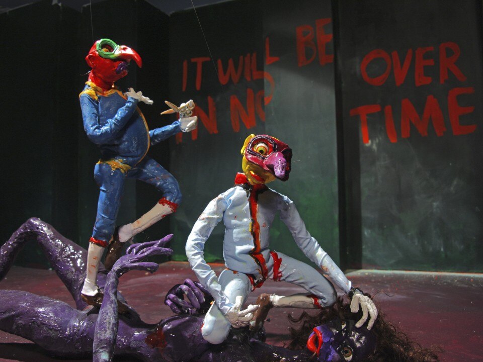 Nathalie Djurberg & Hans Berg, I Wasn’t Made to Play the Son, 2011,  stop motion animation, video, music, 5:57 min,  © Nathalie Djurberg & Hans Berg / Bildupphovsrätt 2018