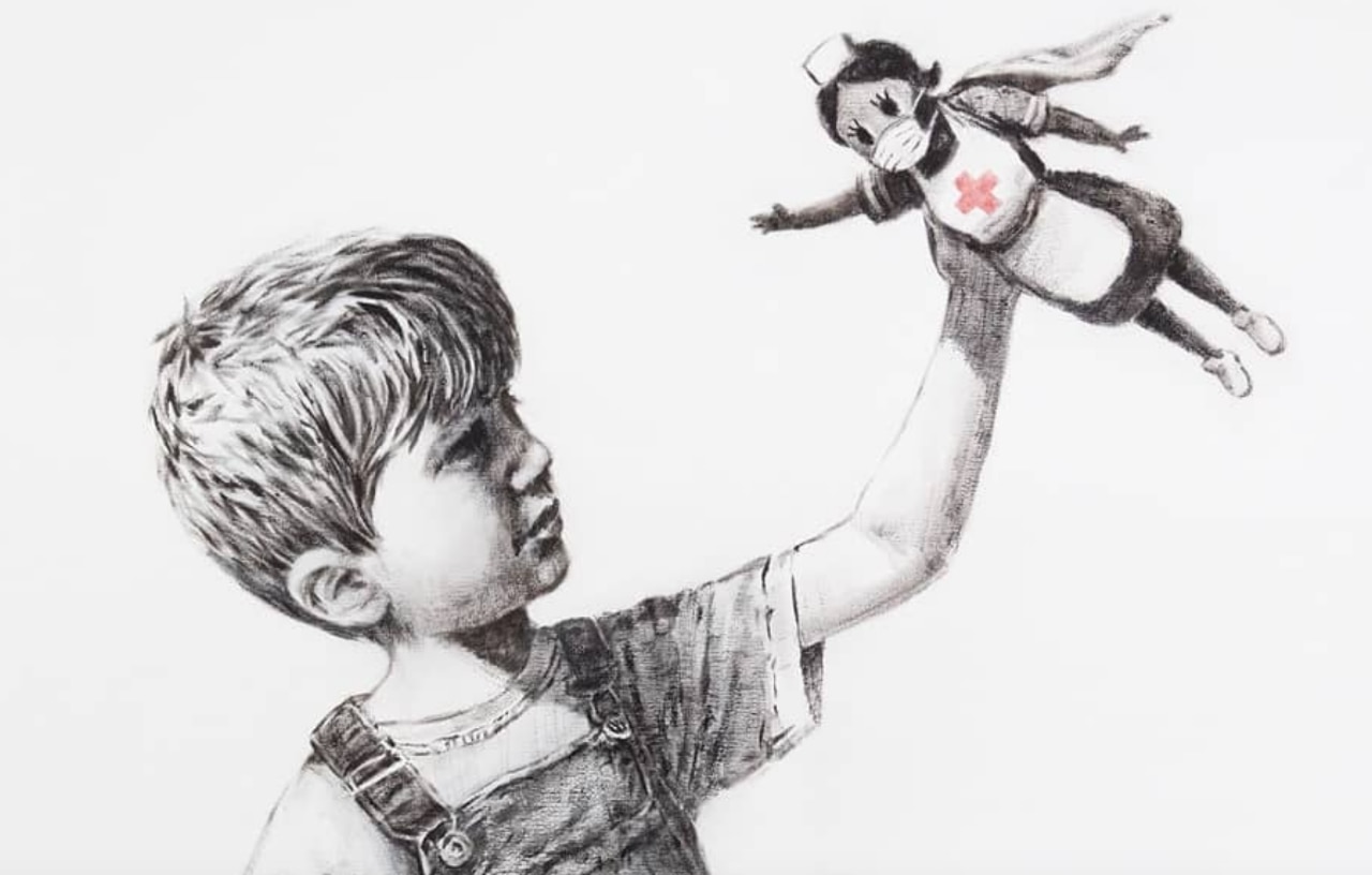 Banksy Donates The Work Game Changer To The Southampton Hospital Uk