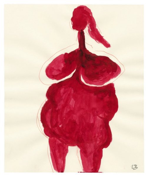 Louise Bourgeois, FEMME (2007). Gouache e matita colorata su carta