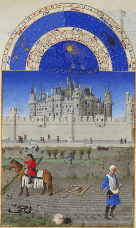 Les Très Riches Heures du duc de Berry, Limbourg brothers. Paint on vellum, ca. 1440.