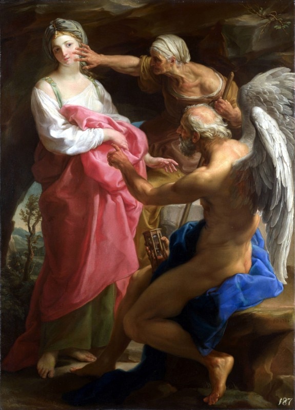 Pompeo Girolamo Batoni, “Il Tempo che ordina alla Vecchiaia di distruggere la Bellezza”, 1746