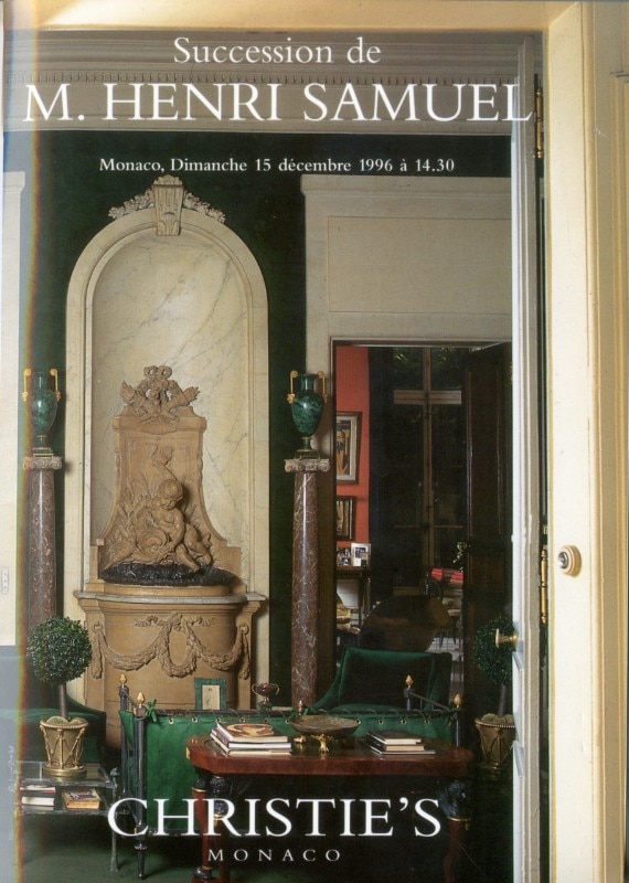 Catalogo di vendita Collezione Henri Samuel, Christie's Monaco, 15 dicembre 1996. 