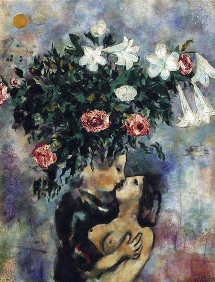 Amanti sotto i gigli, Marc Chagall, 1925