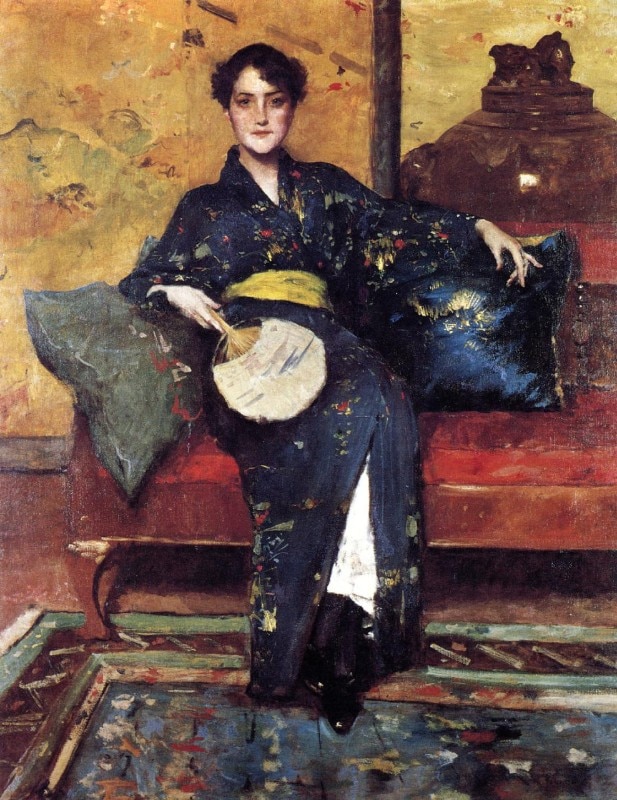 La ragazza dal kimono blu, William Merritt Chase, 1898