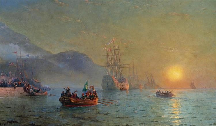 Colombo in navigazione da Palos, Ivan Aivazovsky, 1892