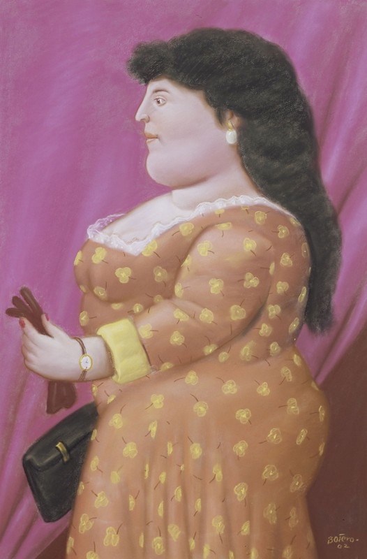 Fernando Botero, Femme, 2002. Crayon on canvas, 102x68 cm. Private collection of the artist