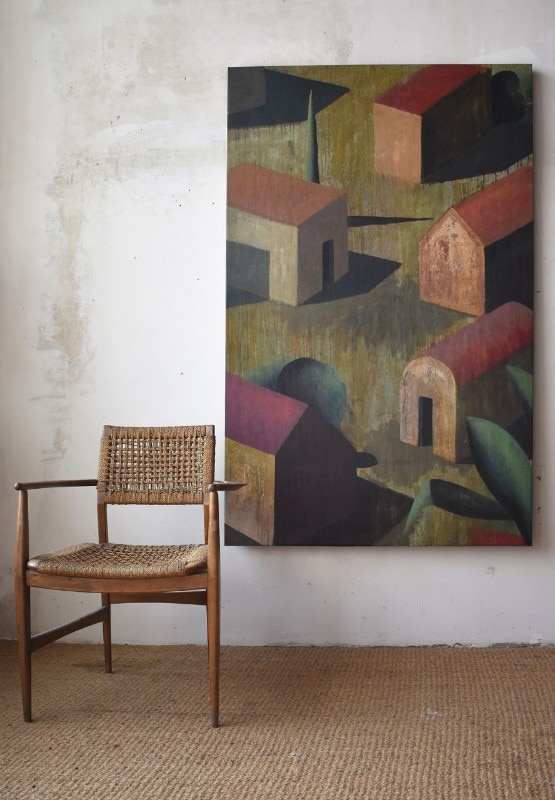 Ramon Enrich, Ald, 2018. Acrilico su tela, 105 x 195 cm. Galleria Antonia Jannone. Photo Henrik Blomqvist