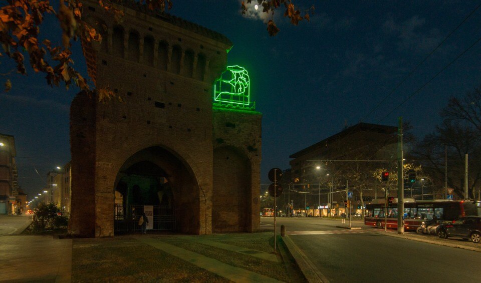 Patrick Tuttofuoco, "Weak Fist", Porta San Donato, Bologna 2019, Foto Luca Ghedini