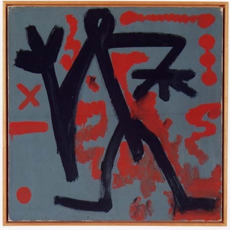 A.R. Penck, <i>Senza titolo</i>, 1977. Dispersione su tela, © Galerie Michael Schultz, Berlino 2002. Collezione Deutsche Bank
