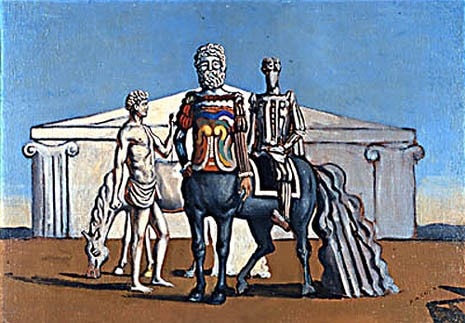 Giorgio de Chirico, <i>Edipo e il centauro</i>, 1934. Galleria Claudia Ferrari, Milano
