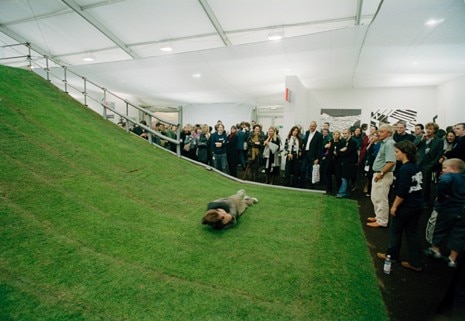 Paola Pivi , <i>Untitled (slope)</i>, 2003. Foto Hugo Glendinning. Courtesy Frieze Art Fair Artists’ Projects, Frieze Art Fair, London, 2003