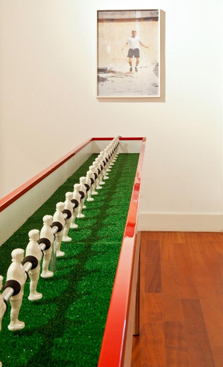 <i>Small Anthem</i>, legno, alluminio, porcellana, AstroTurf, 2010. 