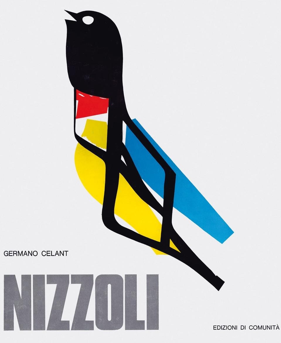 Copertina del
volume <i>Nizzoli</i>, Edizioni di Comunità, Milano
1968