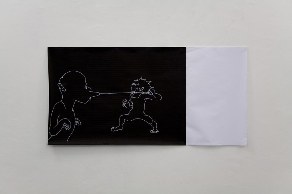 Koo Jeong-a, <i>Untitled</i>, 2012, disegno, 84 x 169 cm, courtesy pinksummer. Photo Francesco Cardarelli