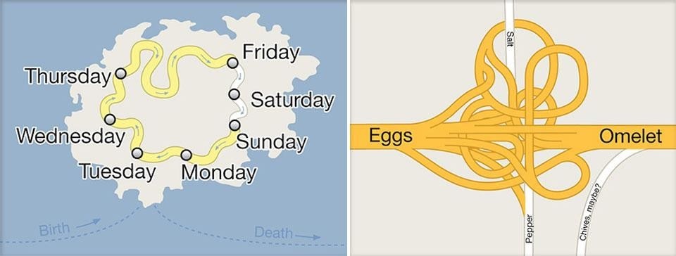 Christoph Niemann, manipolazioni delle mappe di Google