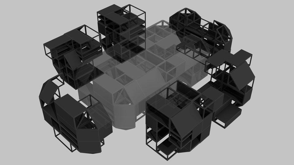 Nilsson Pflugfelder: rendering dell'installazione <i>Verbandkammer</i>, evento collaterale di <i>Manifesta 9</i>, al FLACC di Genk, 2012