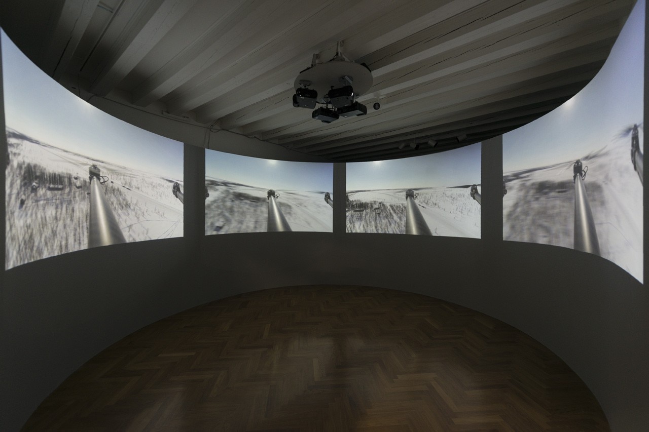 Michael Tolmachev, Natural Zones, 2014, video, panoramic projection, Courtesy V-A-C Foundation