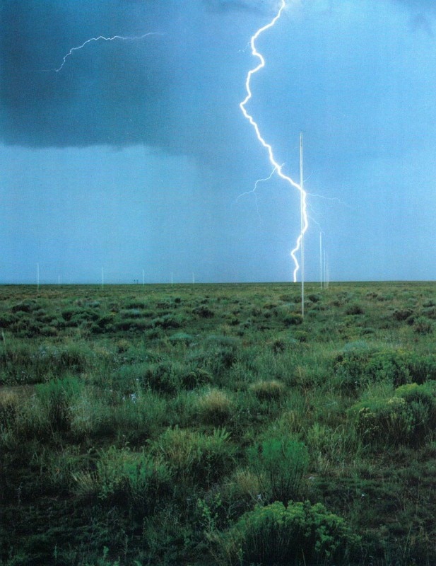 <i>Lightning Field</i>. Date: 8-79. Time: afternoon. Site: interior. Direction: north lightning.