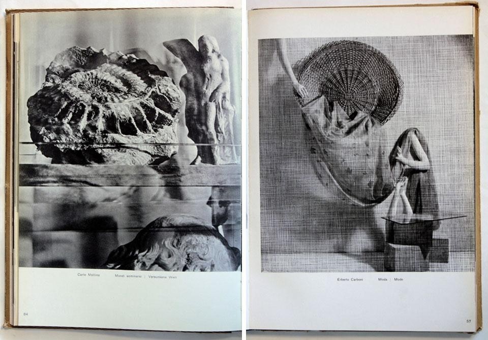 Annuario Domus 1943, <i>Fotografia. Prima rassegna dell’attività fotografica italiana</i>. Sinistra: fotografia di Carlo Mollino. Destra: fotografia di Erberto Carboni