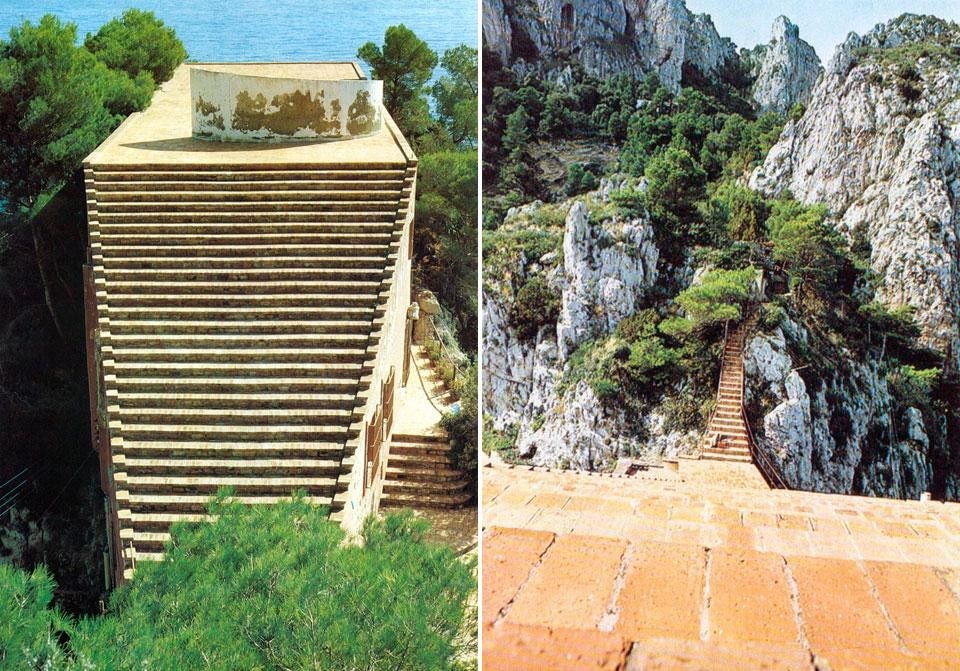 Dettaglio pagine interne Domus 605 / aprile 1980. Villa Malaparte di Adalberto Libera, Capri 1938