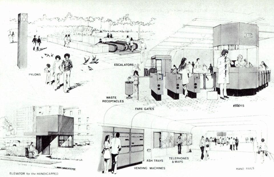Schizzi di progetto. <em>Domus</em> 564 / novembre 1976; vista pagine interne