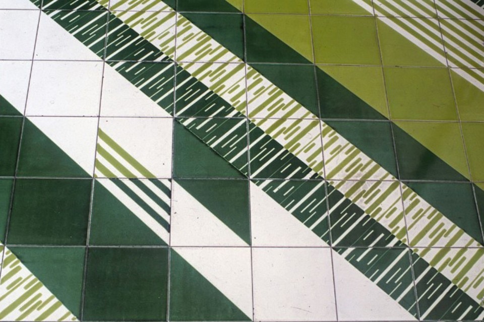 Gio Ponti, pavimenti per gli uffici della Salzburger Nachrichten, particolare del pavimento. © Gio Ponti Archives