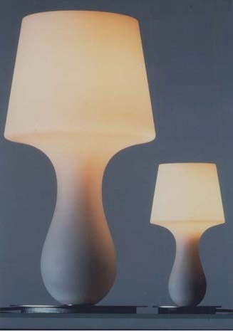 “Fata e Fatina”, lampade da tavolo in vetro di Murano soffiato, Produzione Privata, 2001
