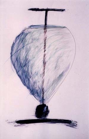 Vaso “Litrope”, acquerello e matite colorate, 1999
