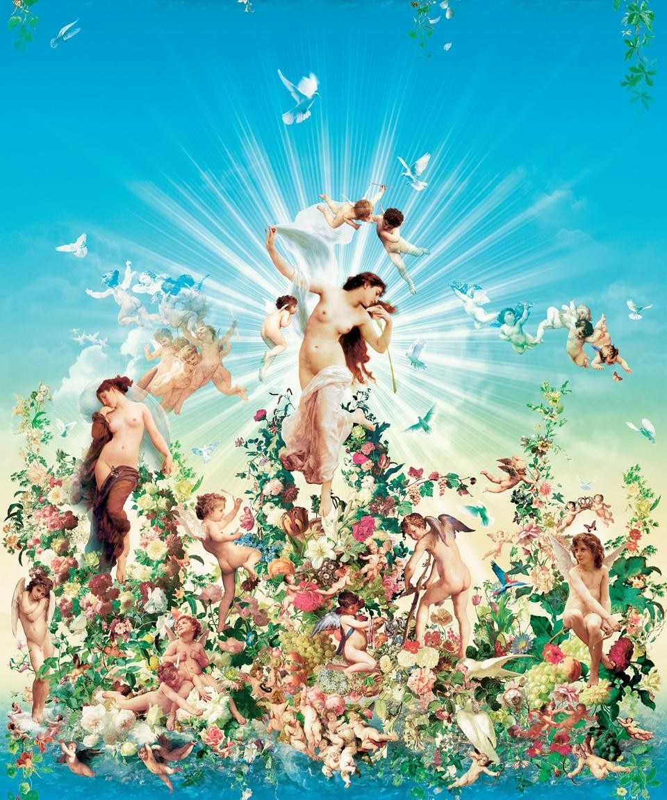 Jean Paul Gaultier, <i>Les Vierges [Vergini] collection</i>, "Apparitions" dress, dettaglio del tessuto. Alta moda, primavera/estate 2007. Photo © P. Stable/Jean Paul Gaultier