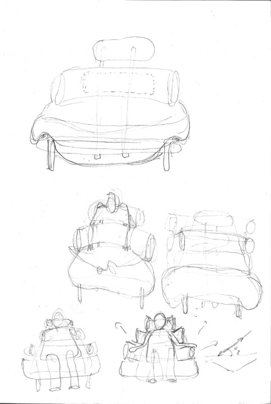 Anastasia Nysten, sketched for the  Troll armchair