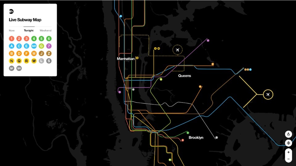 MTA Live Subway Map, Work & Co. Courtesy of Work & Co