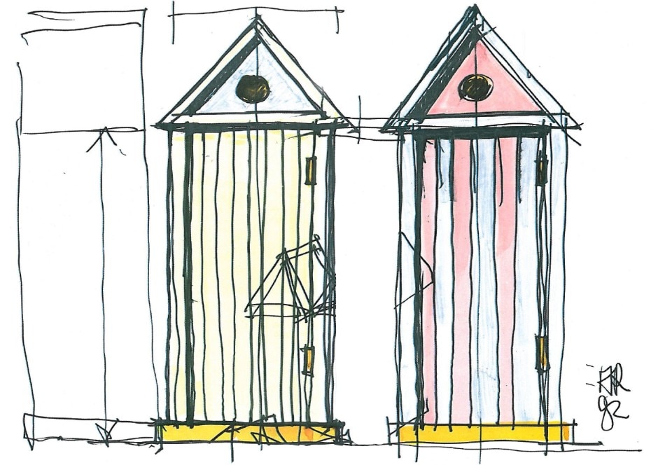 Aldo Rossi, schizzo armadio Cabina dell’Elba, 1980-82. Courtesy Bruno Longoni Atelier d’arredamento Aldo Rossi, schizzo armadio Cabina dell’Elba, 1980-82. Courtesy Bruno Longoni Atelier d’arredamento