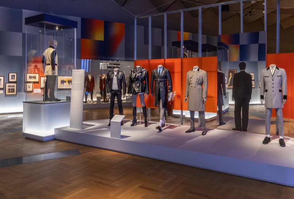 Installation view of Fashioning Masculinities at V&A (c) Victoria and Albert Museum, London.