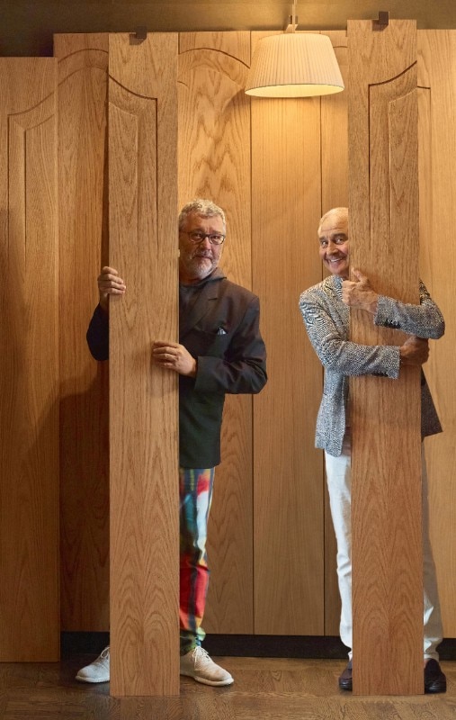 Philippe Starck e Romeo Sozzi. Courtesy Bottega Ghianda Philippe Starck e Romeo Sozzi. Courtesy Bottega Ghianda