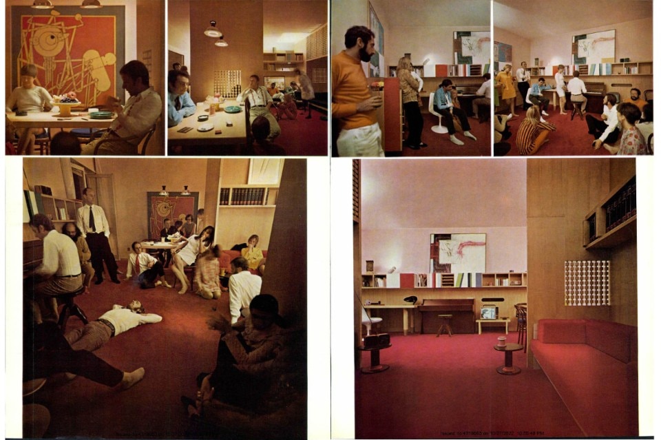 Una casa che è come una piccola piazza. L'atmosfera Beat di Casa Lana nelle immagini di Domus. Foto: Domus 457, Dicembre 1967.