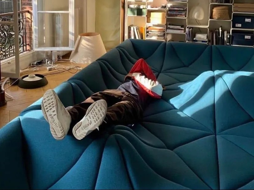 Frank Ocean fa sfoggio sui social del divano Dune di Pierre Paulin presente nella sua abitazione. 