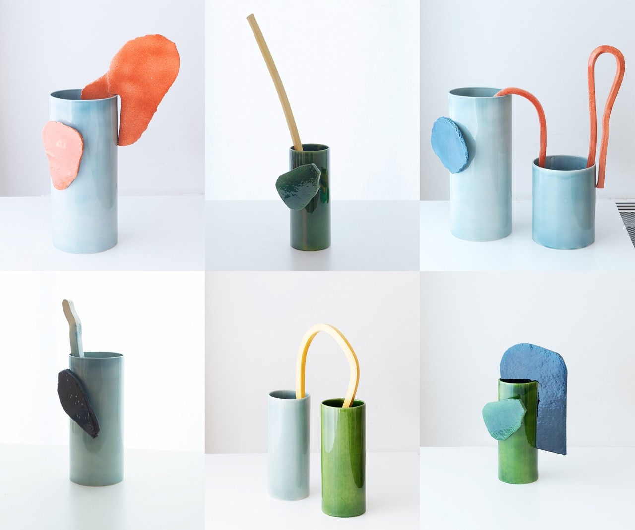 Vases Découpage extruded shapes in Vitra’s vases by Bouroullec Domus